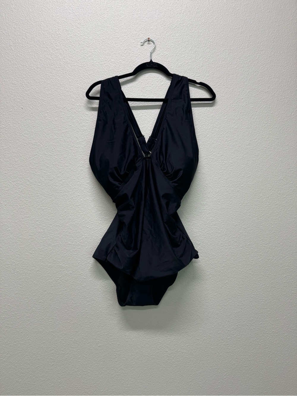 NWT Daci Black One-Piece Swimsuit with V-Neck, Size 18W